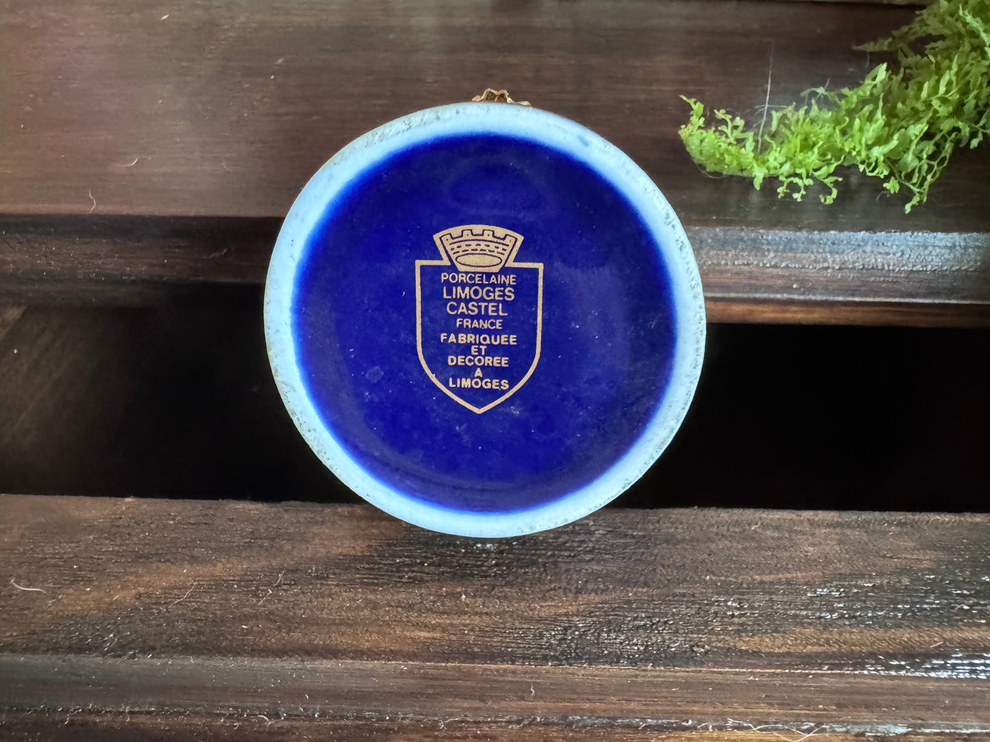 Cobalt Blue and Gold Limoges Trinket Box