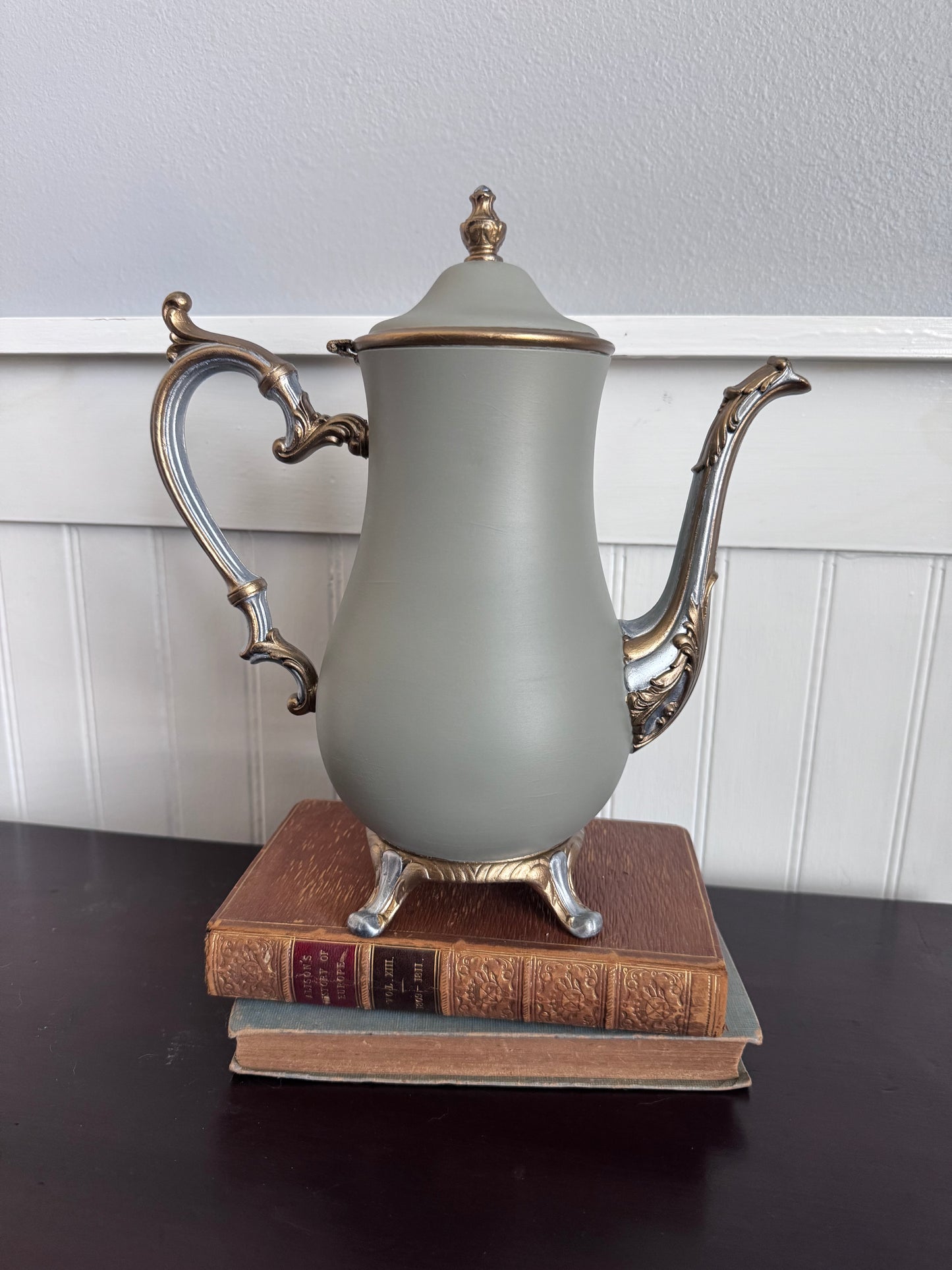Hand Painted Silver Plate Teapot