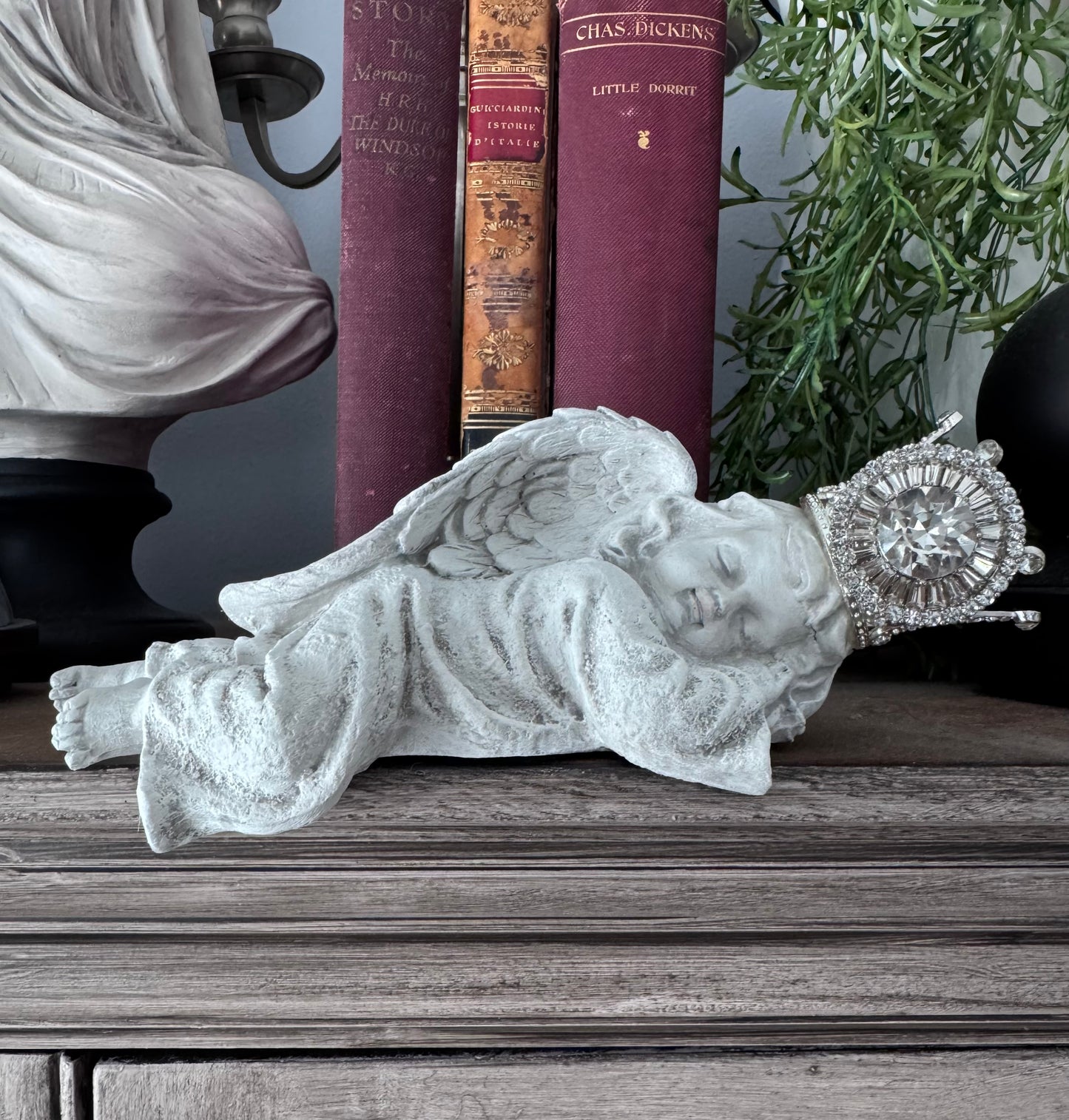 Sleeping Angel Shelf Sitter with Crown