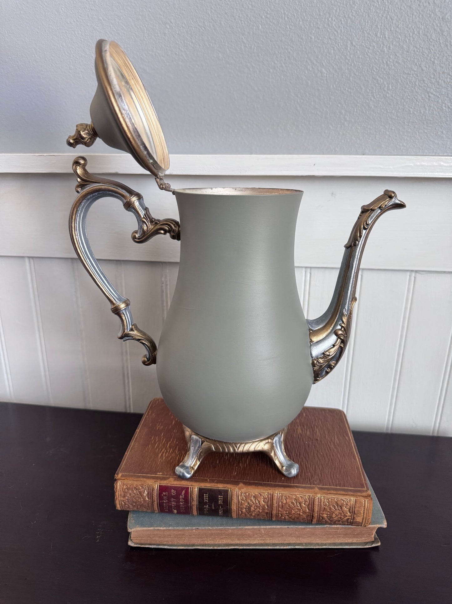 Hand Painted Silver Plate Teapot