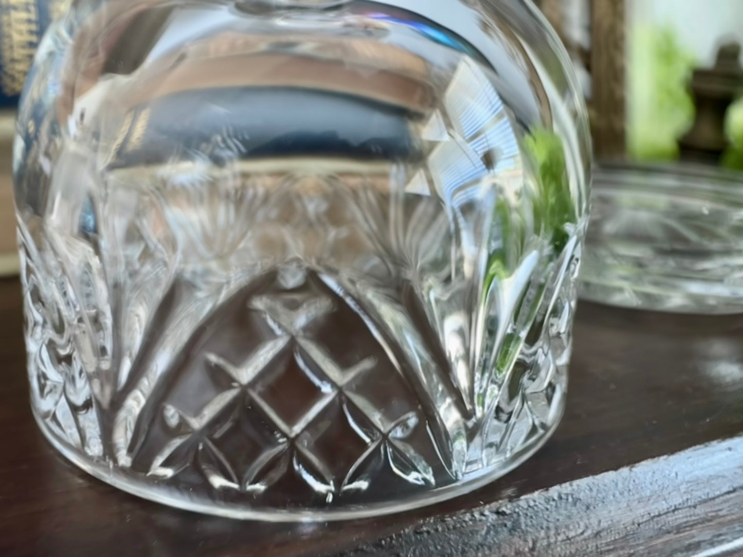 Cut Glass Butter Dish with Dome