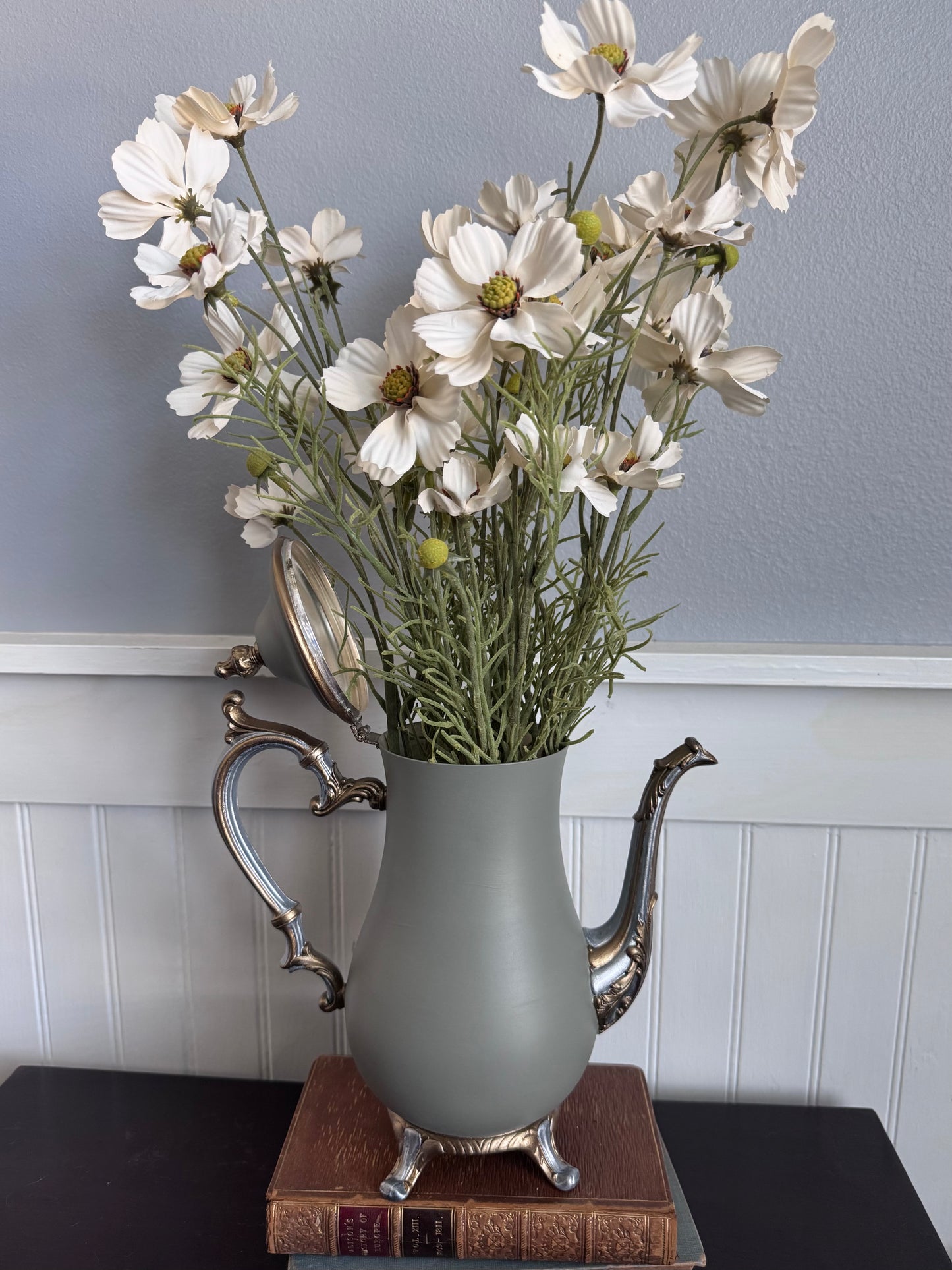Hand Painted Silver Plate Teapot