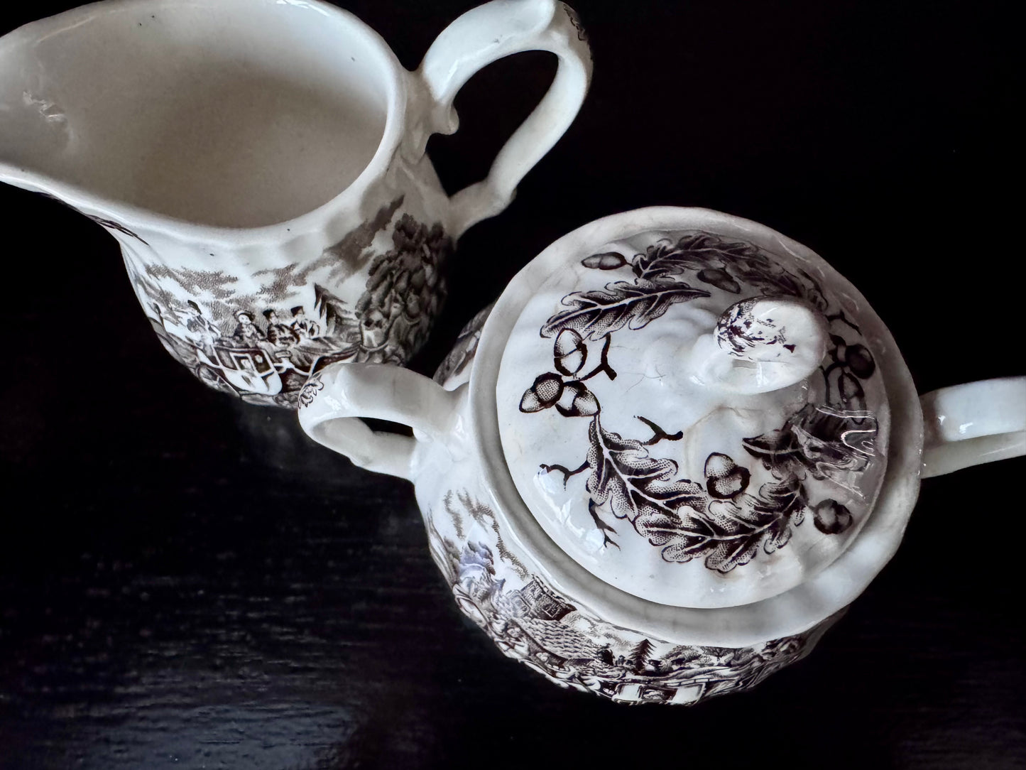 Royal Mail Staffordshire England Ironstone Creamer and Sugar Set