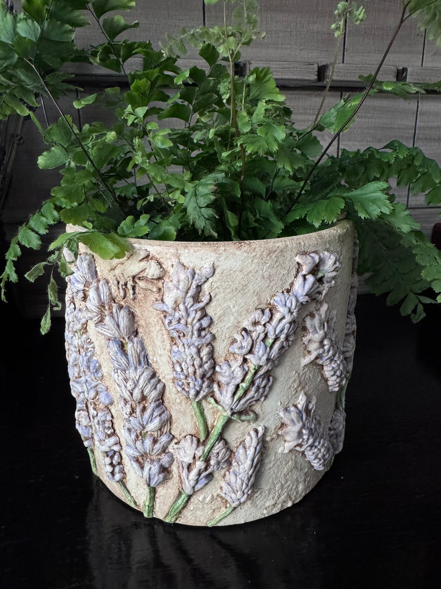 Hand Painted Round Lavender Planters