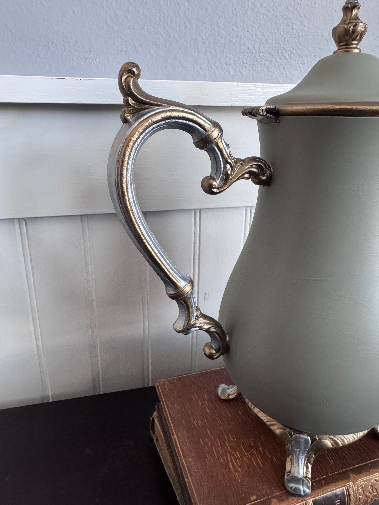 Hand Painted Silver Plate Teapot