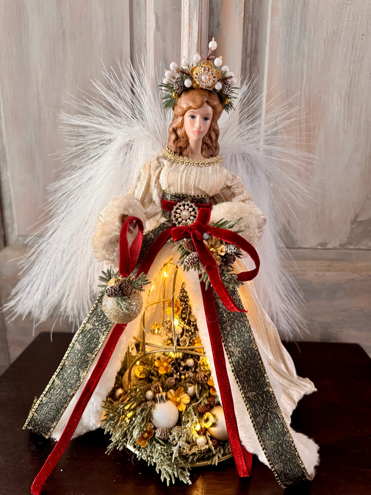 Illuminated Christmas Angel with Hidden Winter Wonderland | One-of-a-Kind Holiday Decor