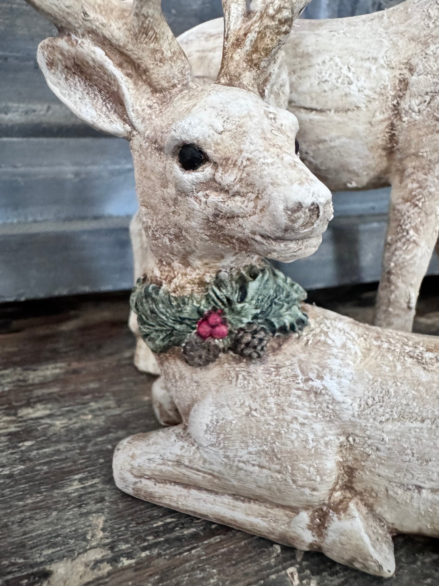 Hand-Painted Vintage-Inspired Reindeer Set