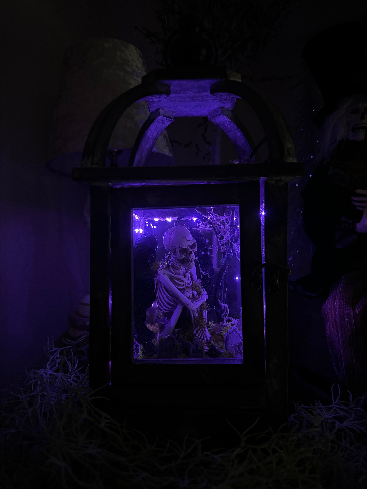 Skelton in Cemetery Lantern