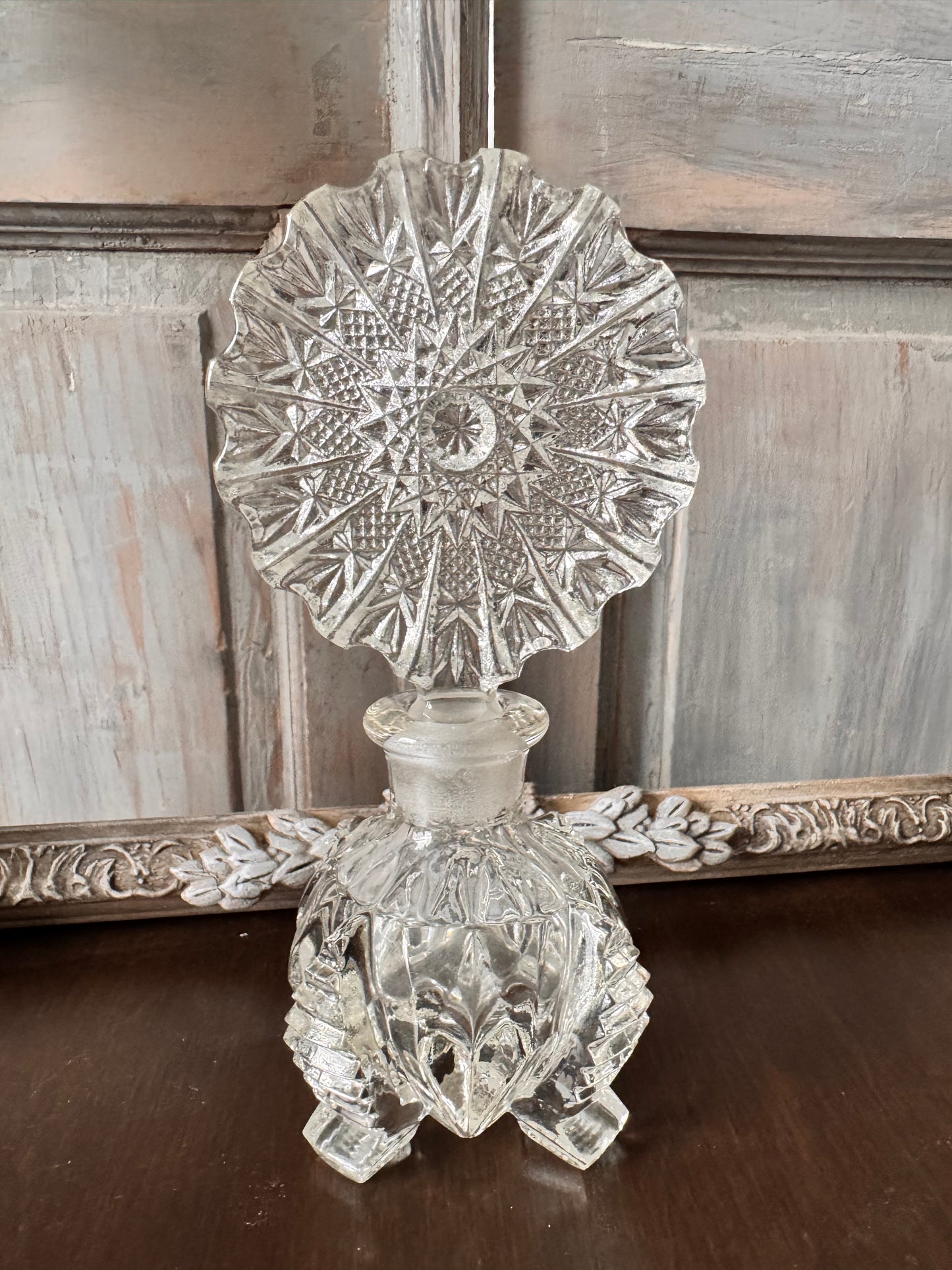 Pressed Glass Perfume Bottle