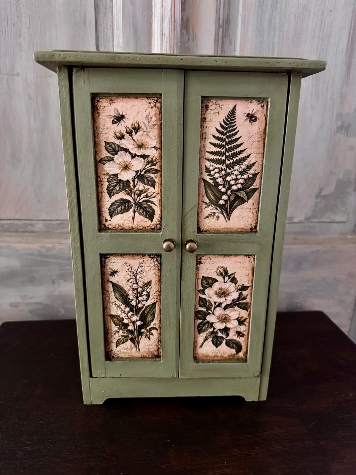 Sage Green Botanical Cabinet