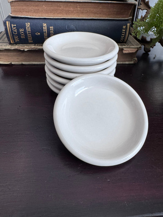 Chunky White Ironstone Butter Pat