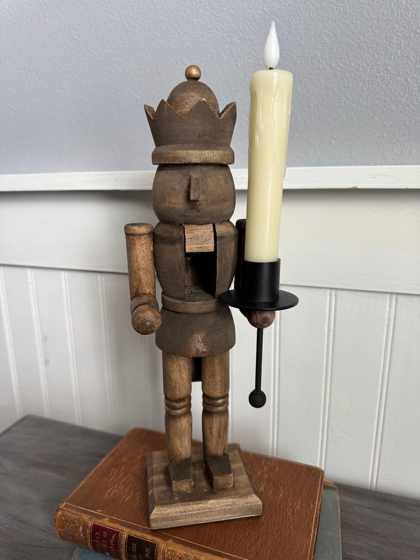 Wood & Green Stained Wooden Nutcrackers