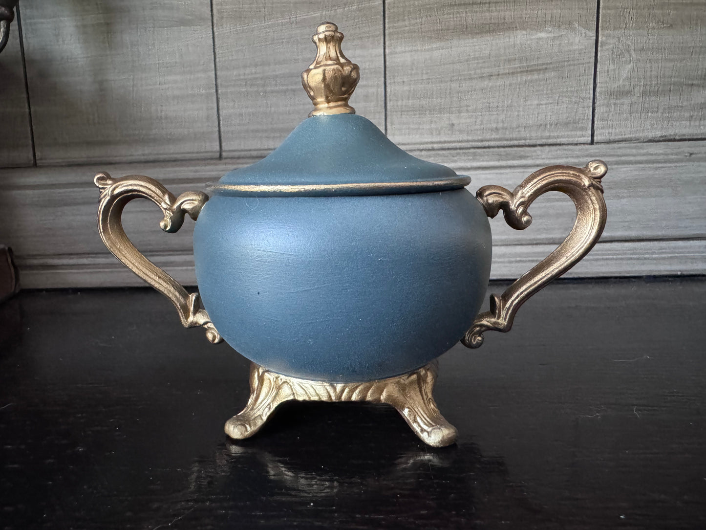 Hand Painted Silver Plate Creamer and Sugar Bowl w/Lid