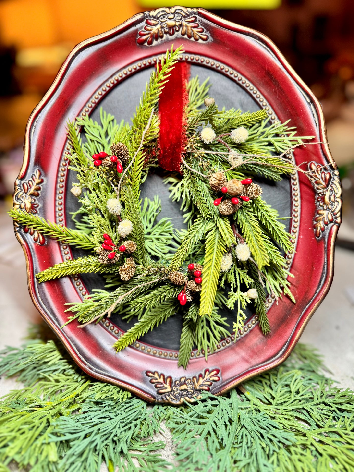 Christmas Wreath on Frame