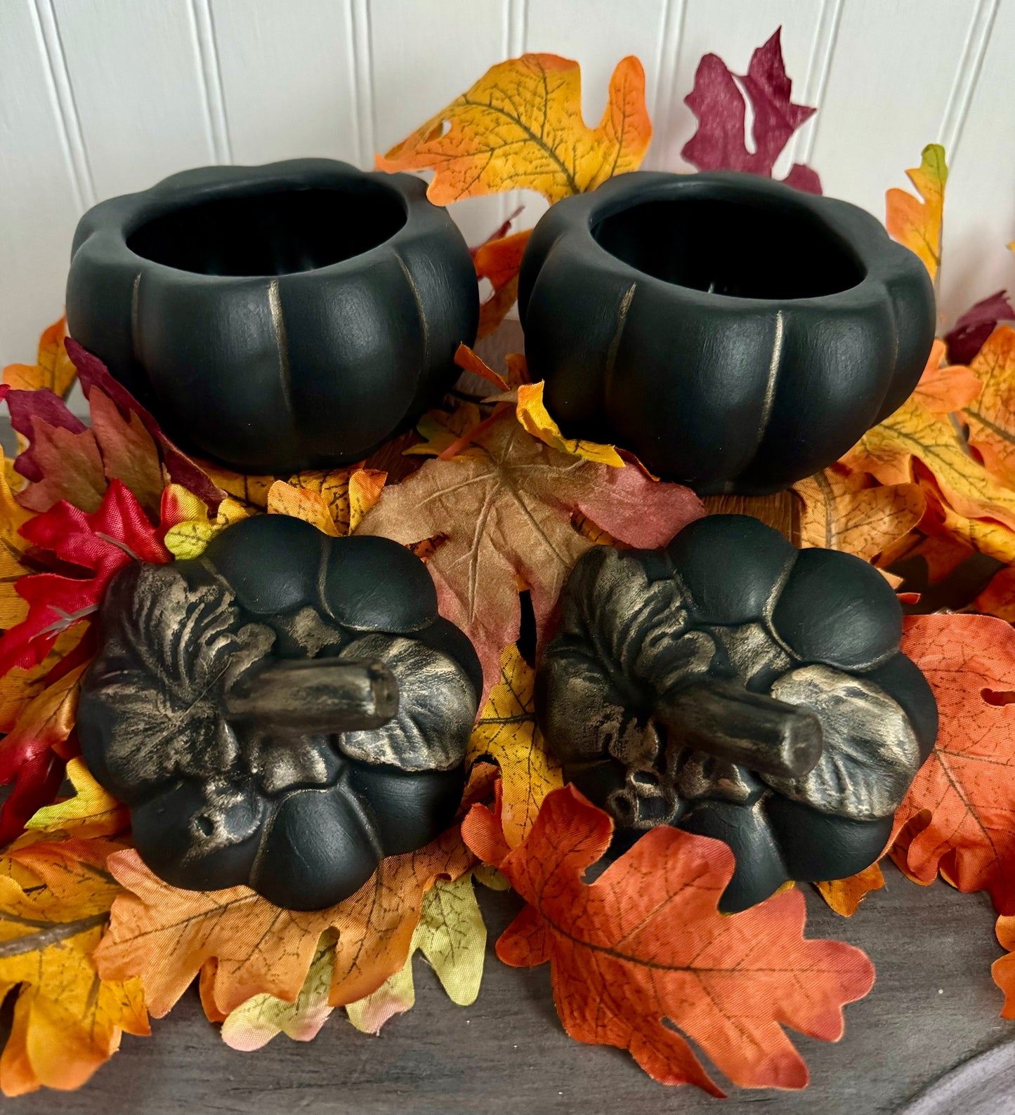 Hand Painted Ceramic Pumpkin Trinket Dish