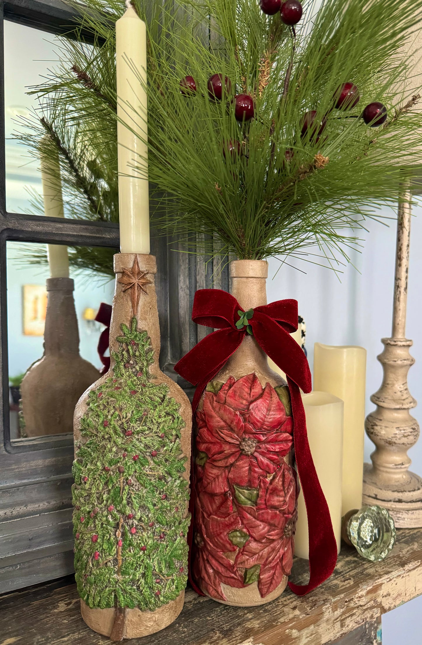 Christmas Bottle Vases