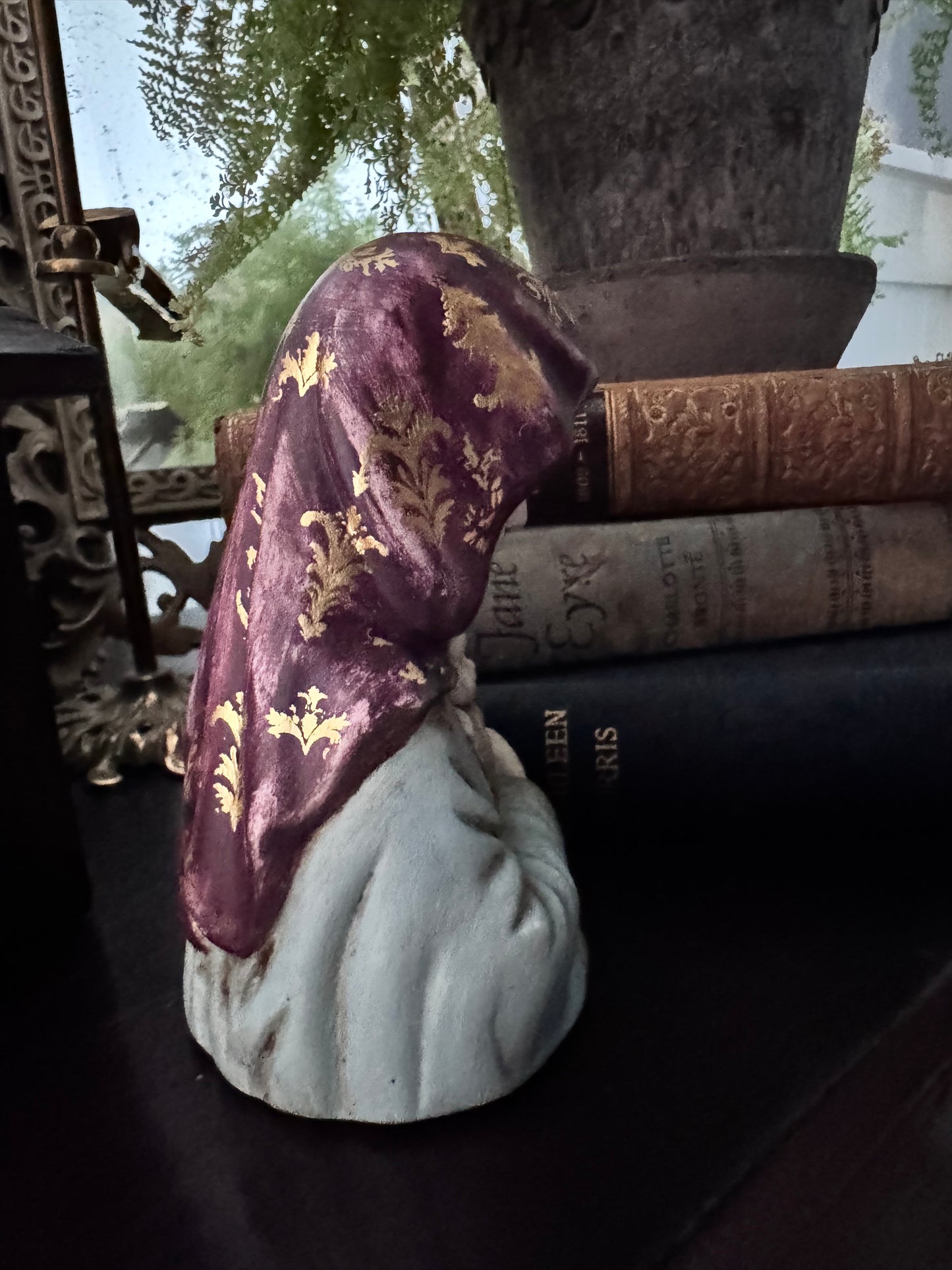 Hand Painted Ceramic Madonna & Child Bust | One of a Kind Old World Inspired Home Decor