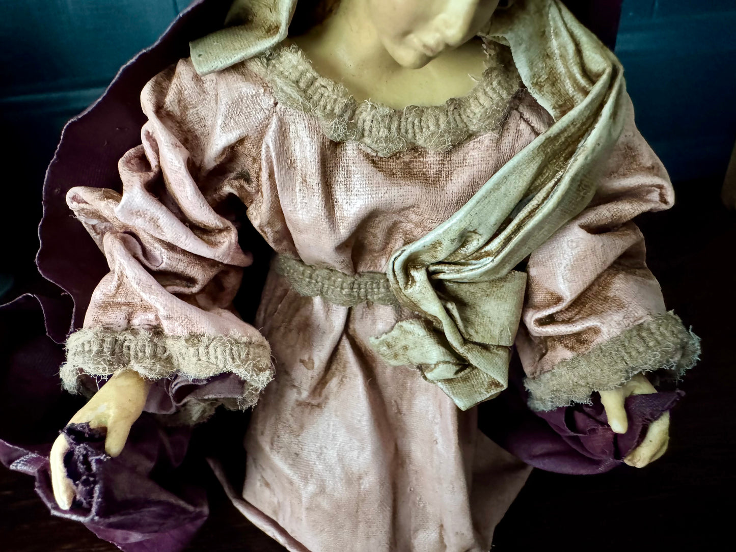 Hand Painted Romantic Madonna Figure