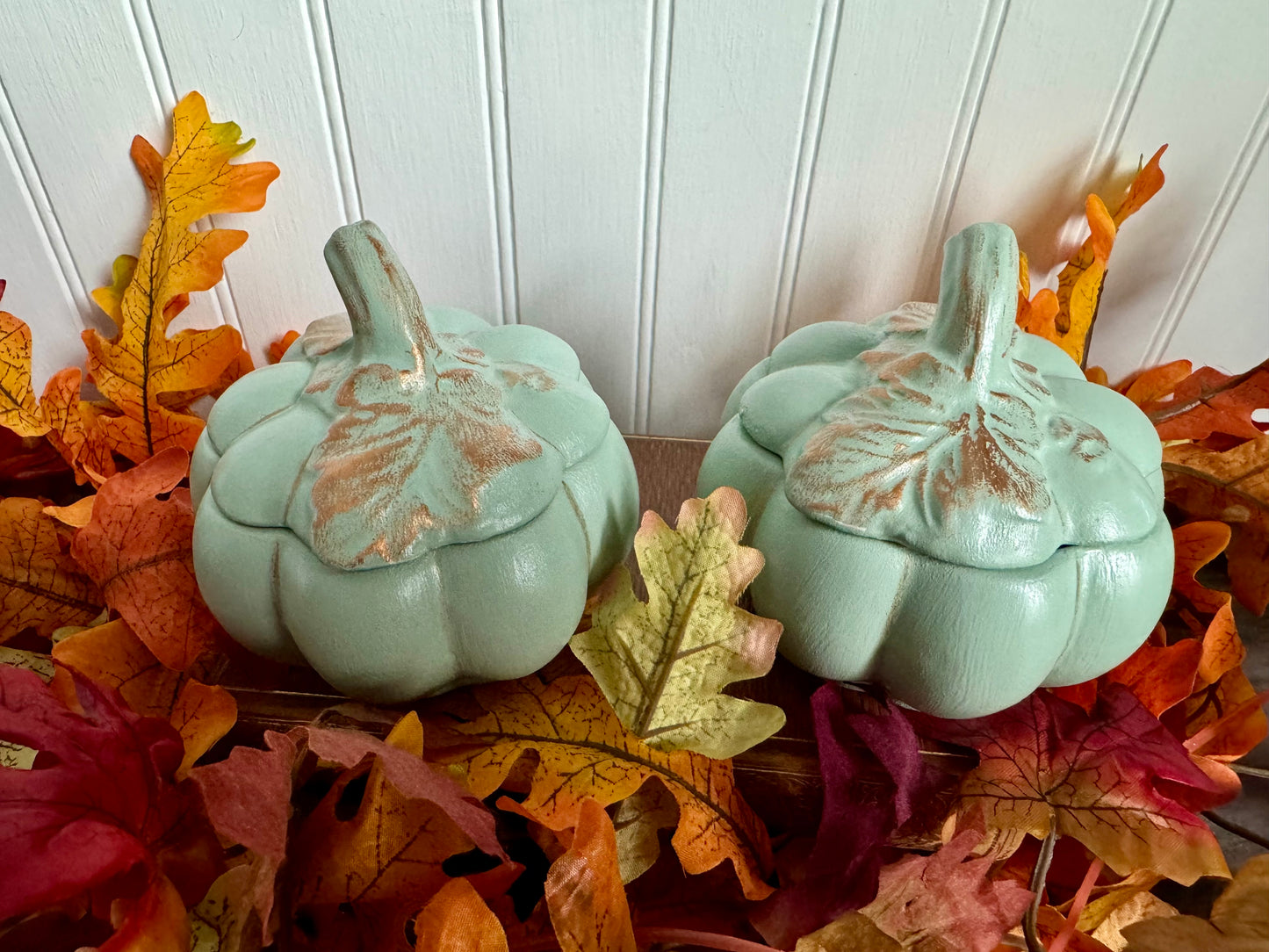 Hand Painted Ceramic Pumpkin Trinket Dish