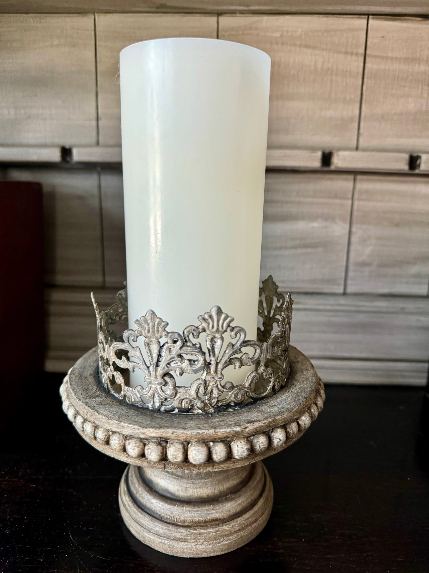 Wood and Metal Candle Holder