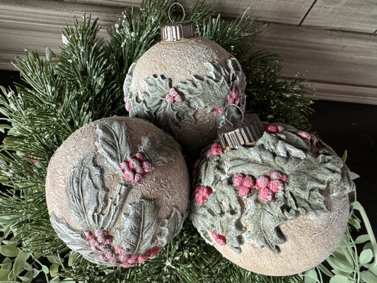 Christmas Holly Ornaments