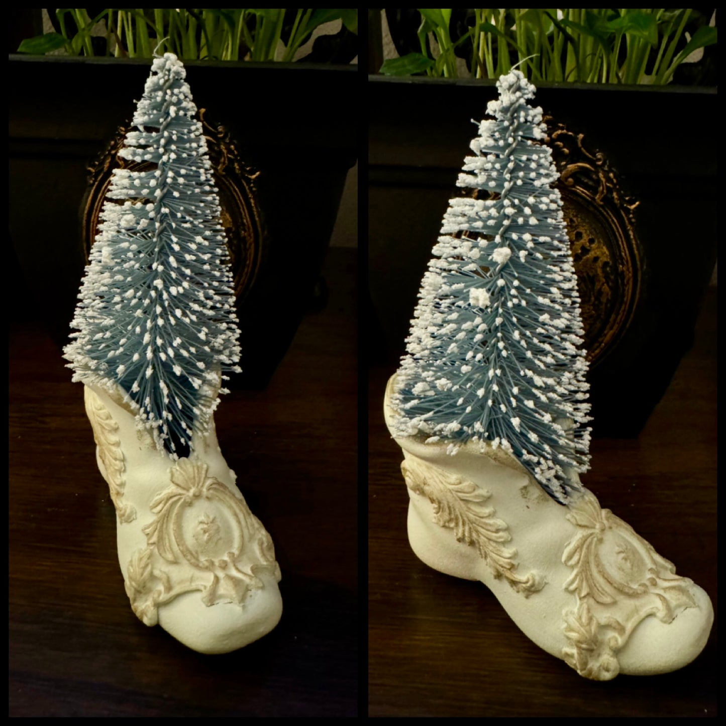 Miniature Porcelain Shoes with Bottle Trees