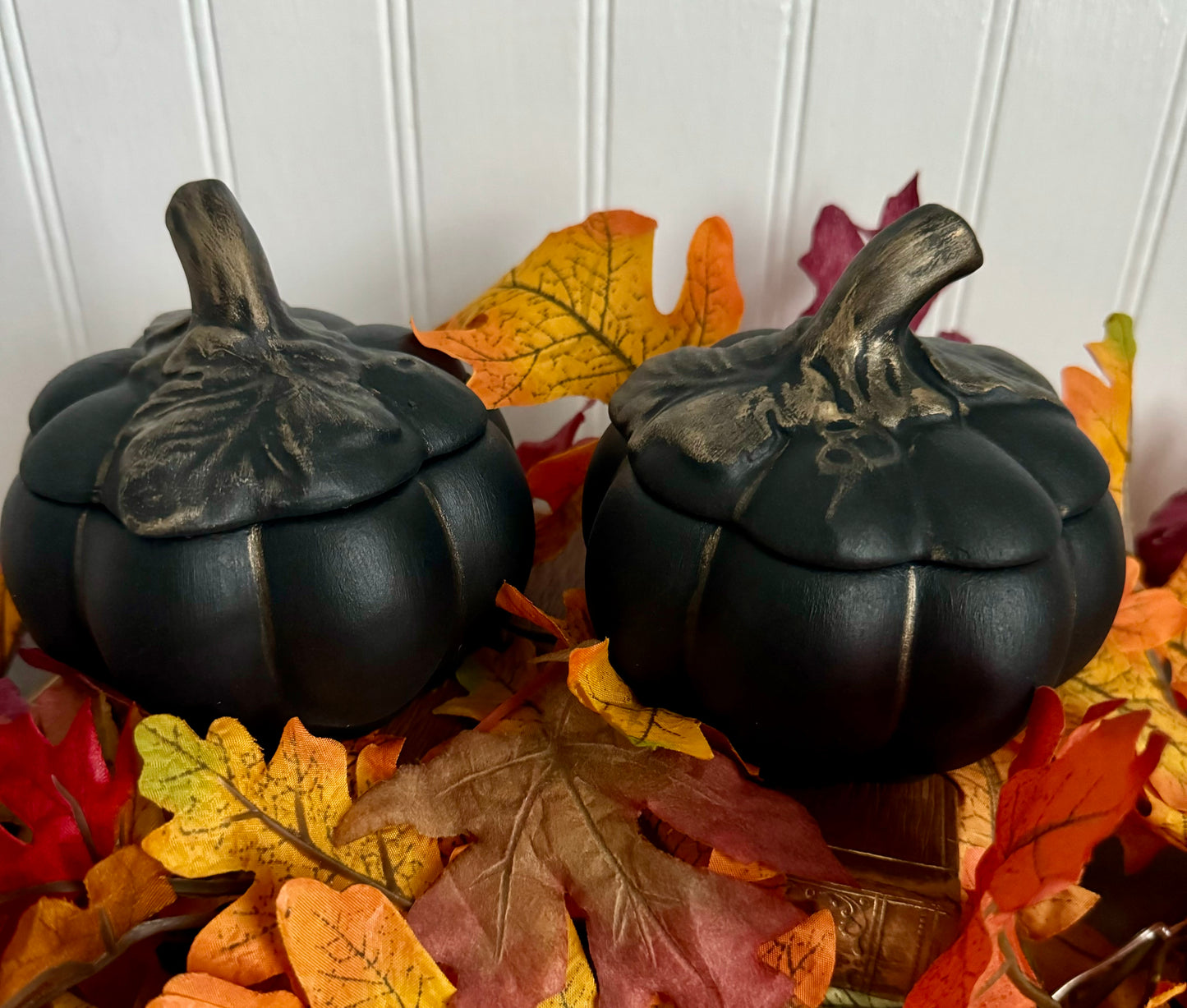 Hand Painted Ceramic Pumpkin Trinket Dish