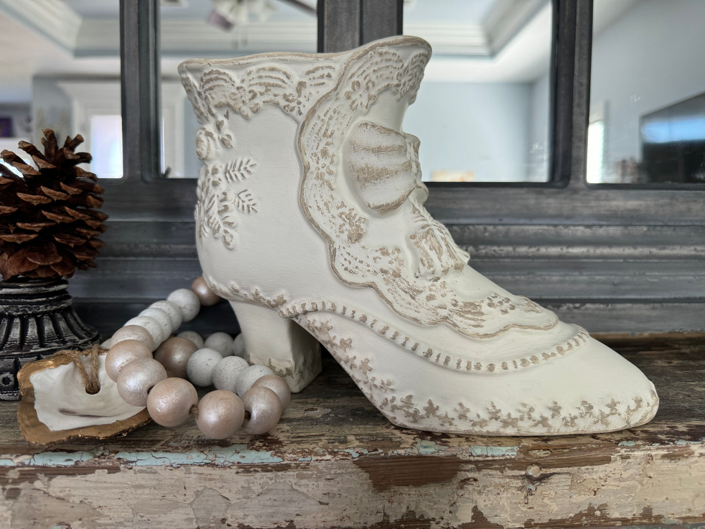 Hand Painted Porcelain Ankle Boot Planter