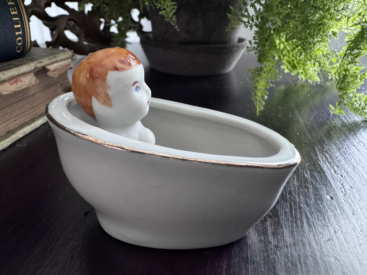 Bisque Porcelain Baby and Tub
