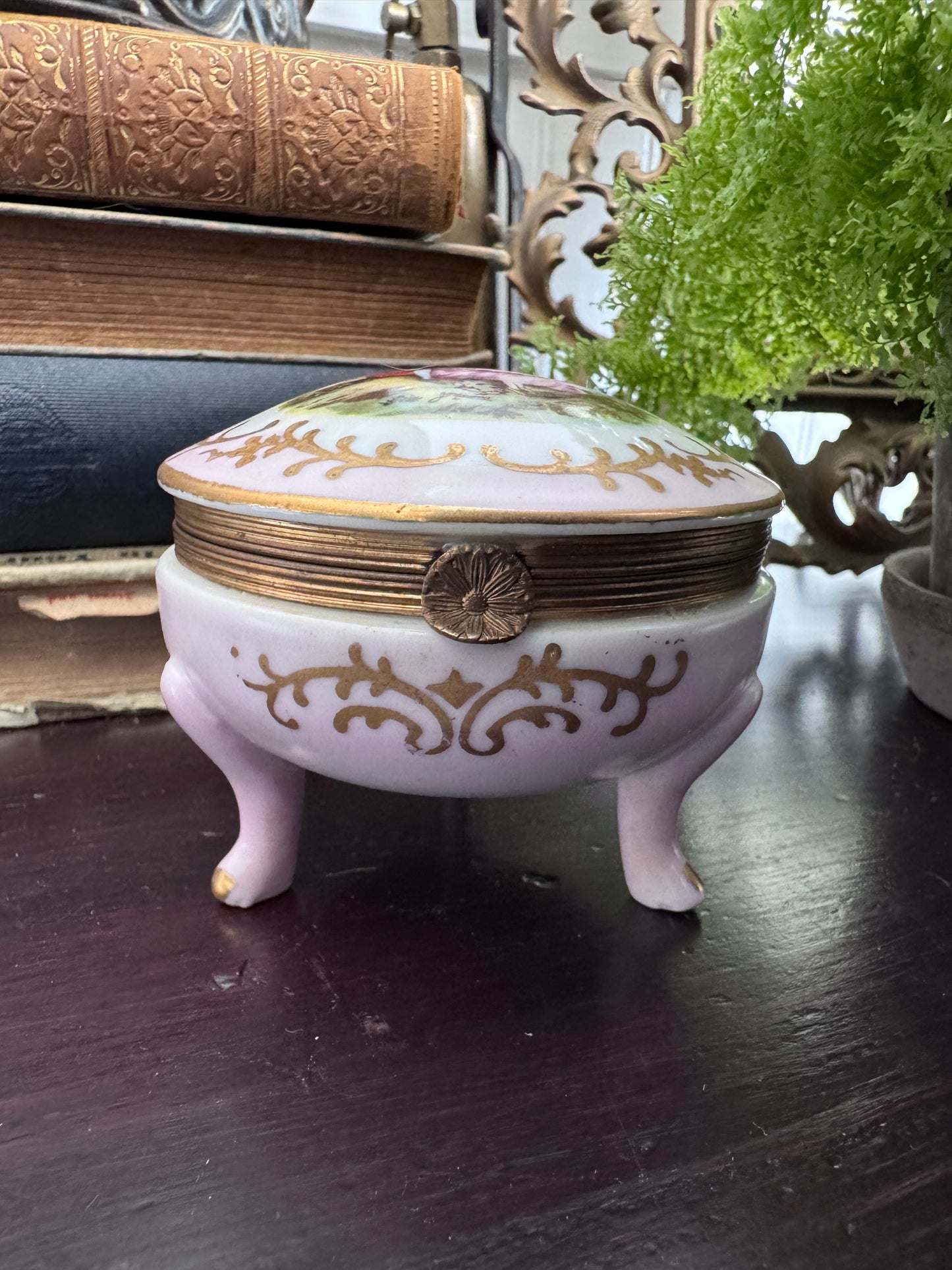 Porcelain Trinket Box with Legs