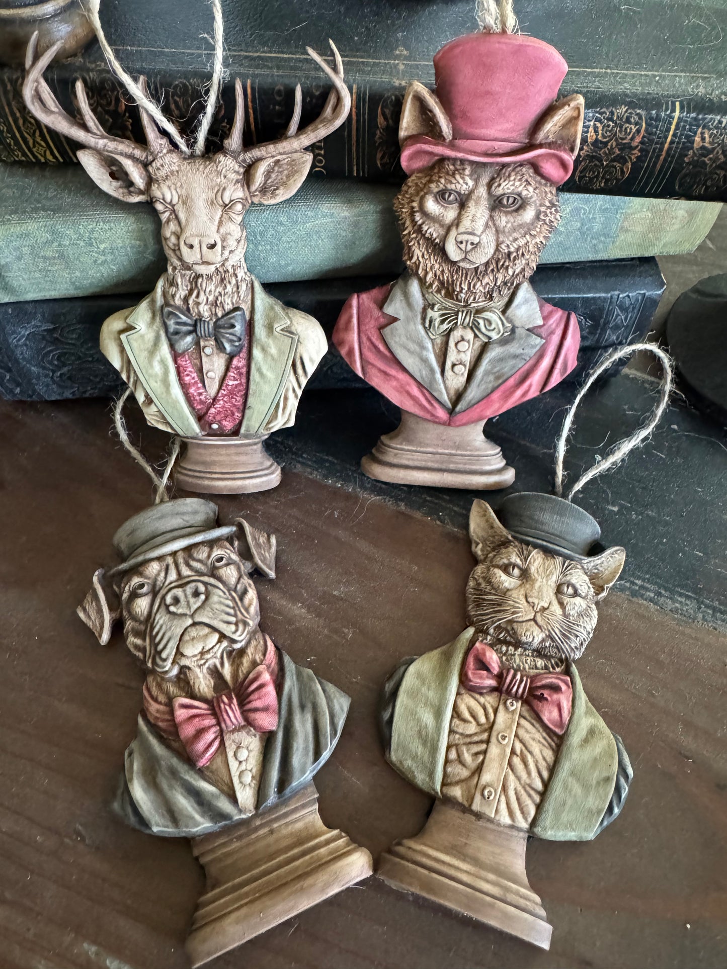 Dog, Stag, Fox and Cat Ornaments