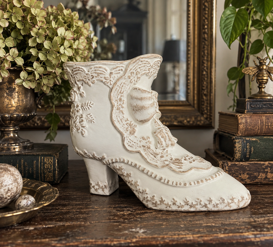 Hand Painted Victorian Boot Planter