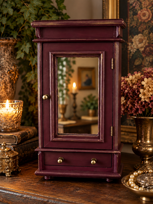 Dark Floral Keepsake Cabinet