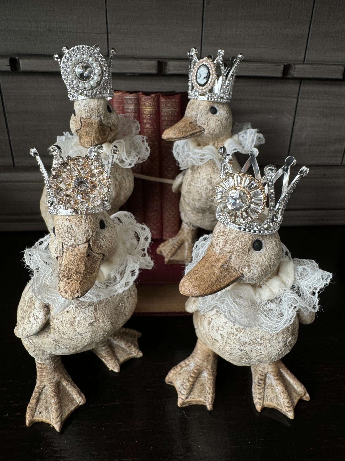 Hand Painted Ducks with Crowns