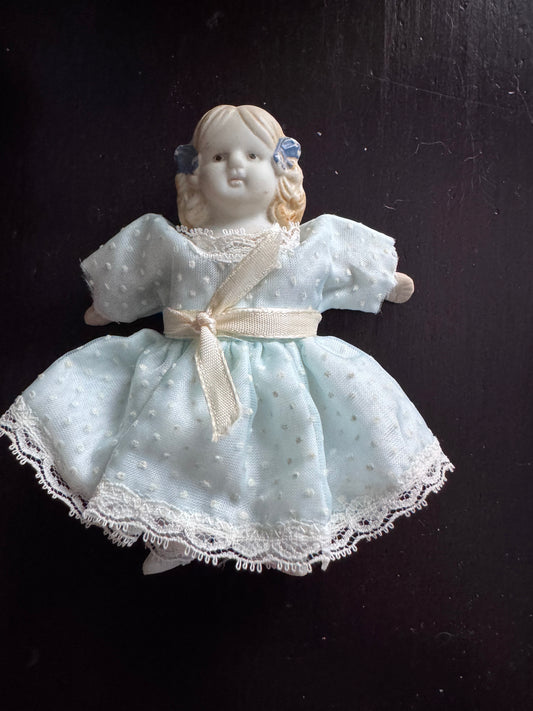 Miniature Bisque Doll w/ Fabric Body