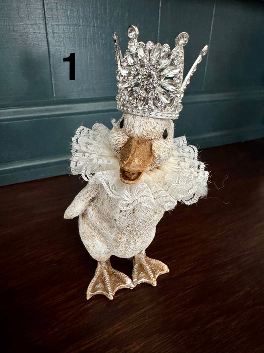 Hand Painted Ducks with Crowns