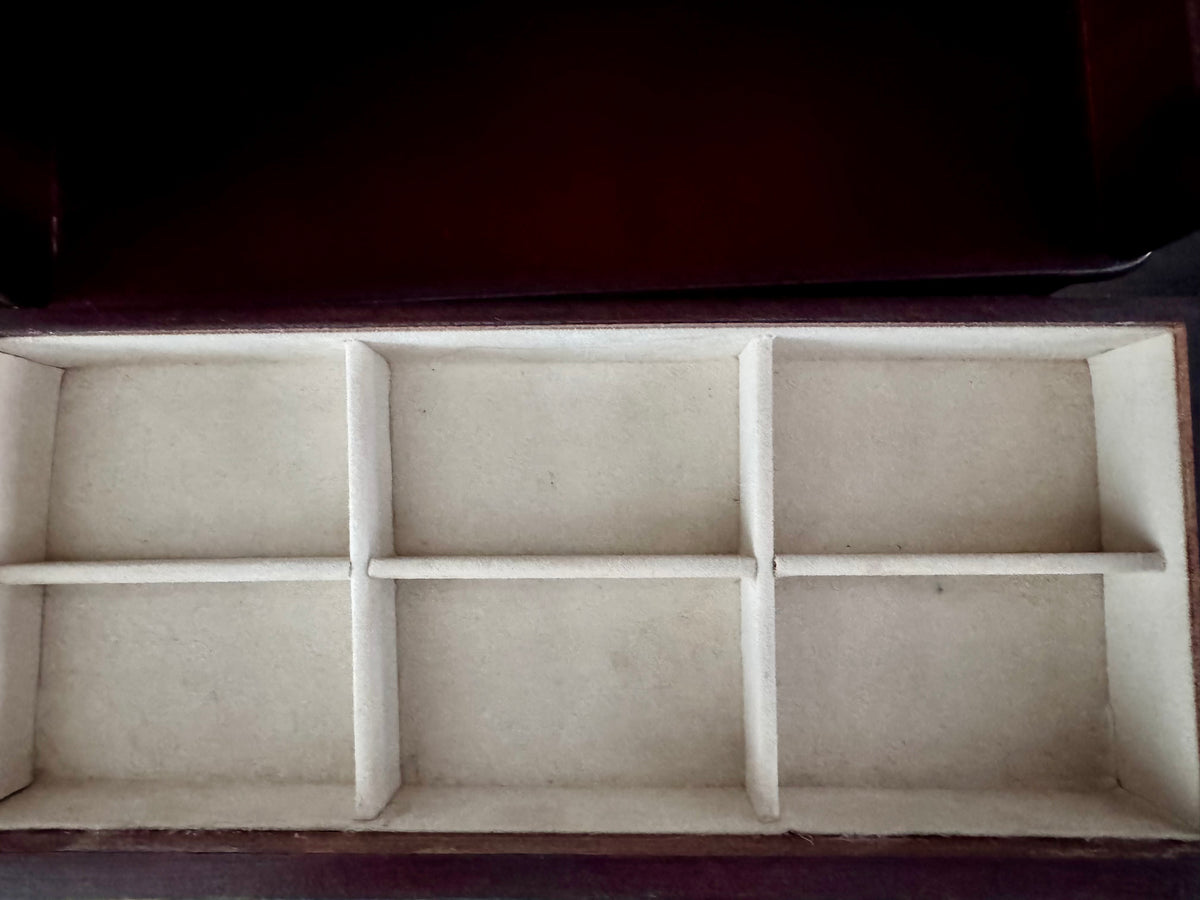 Refinished Wood Jewelry Cabinet with Mirror