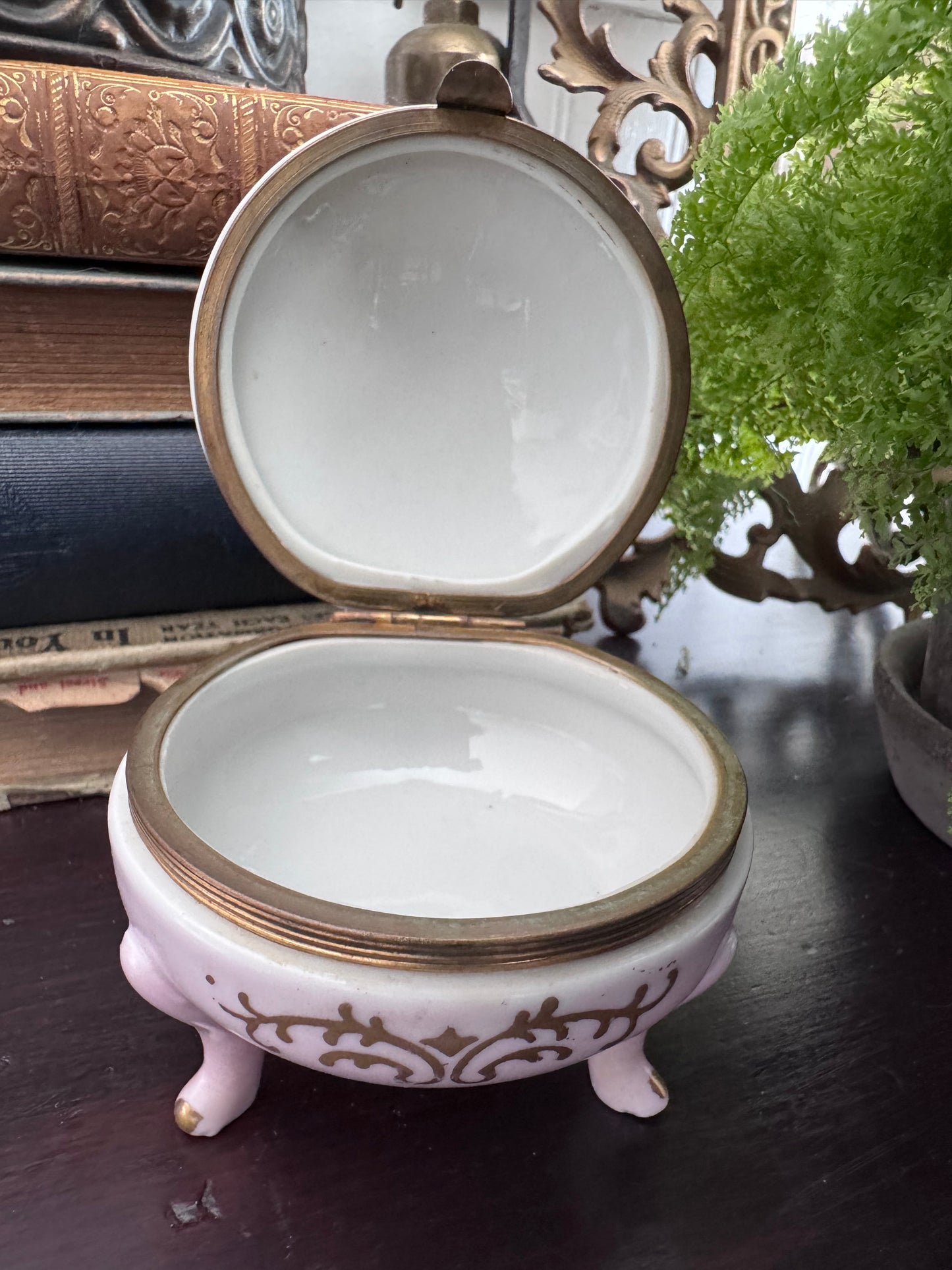 Porcelain Trinket Box with Legs