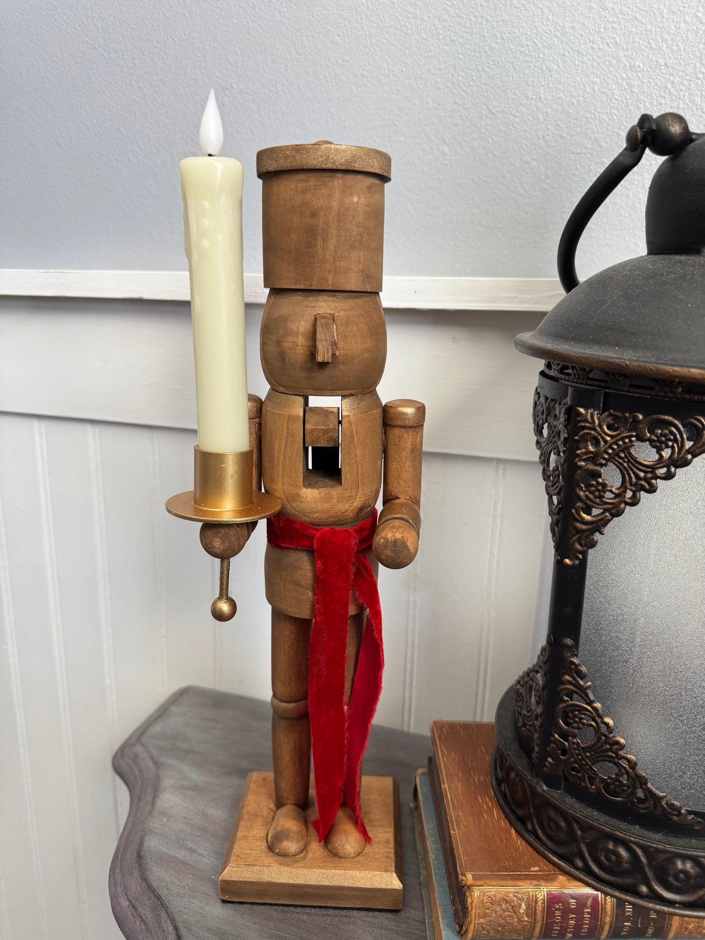 Wood & Green Stained Wooden Nutcrackers