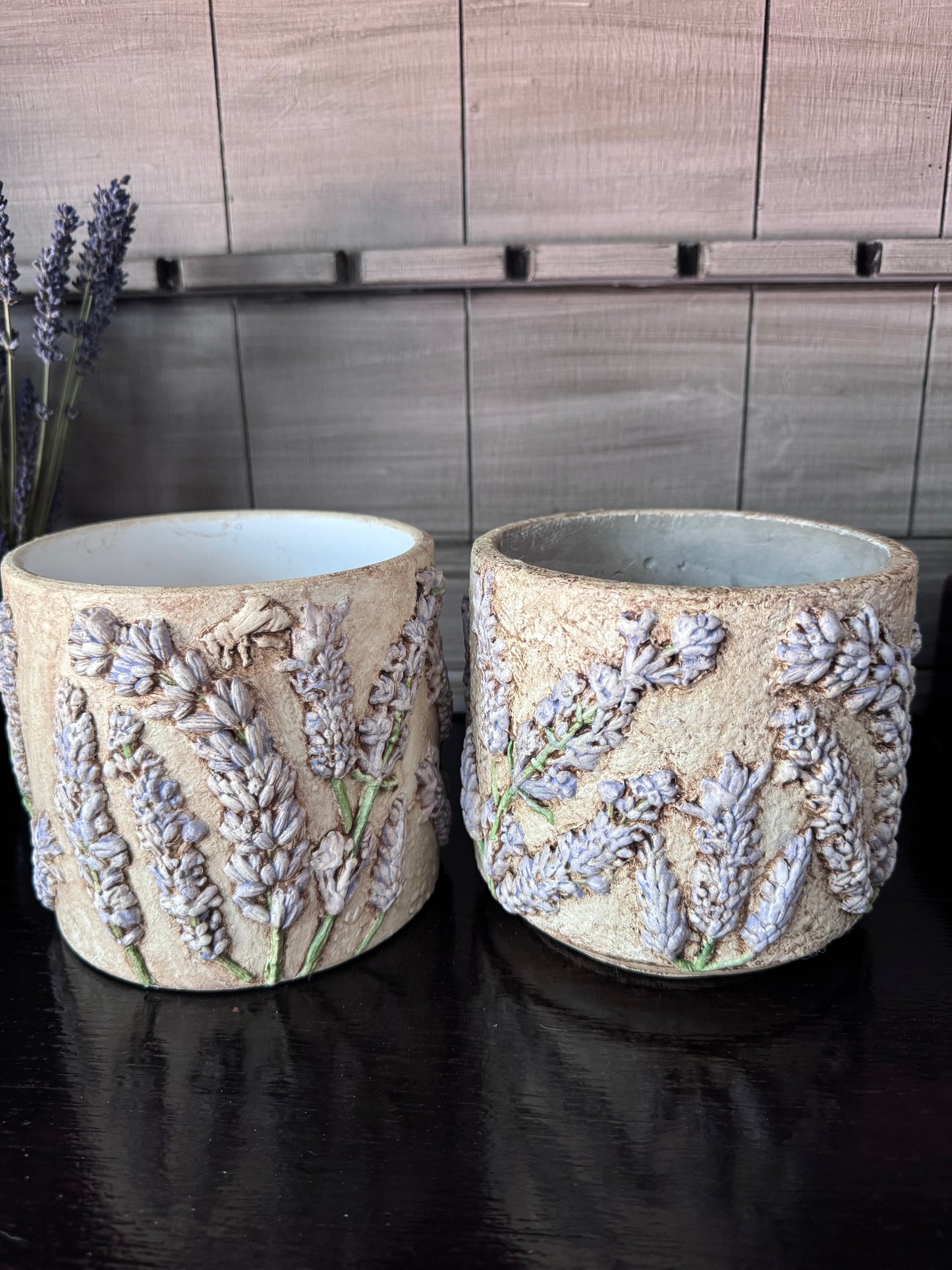 Hand Painted Round Lavender Planters