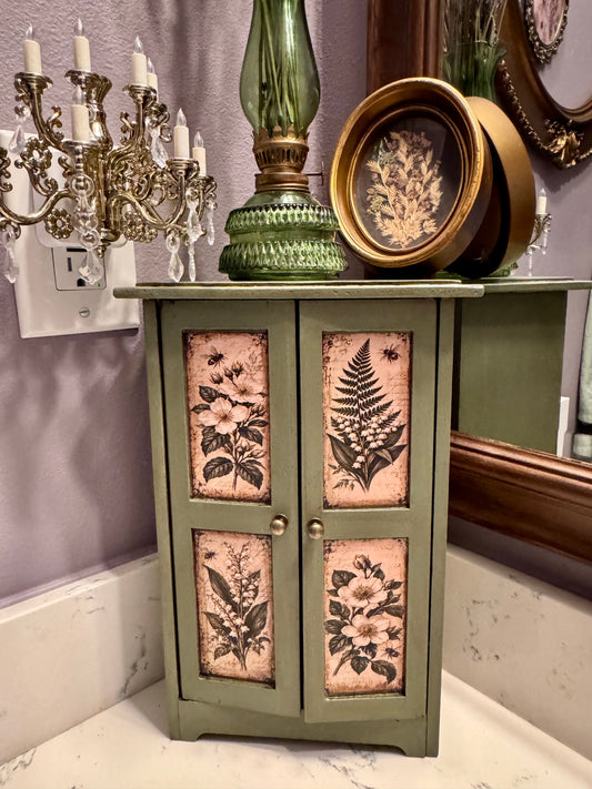 Sage Green Botanical Cabinet