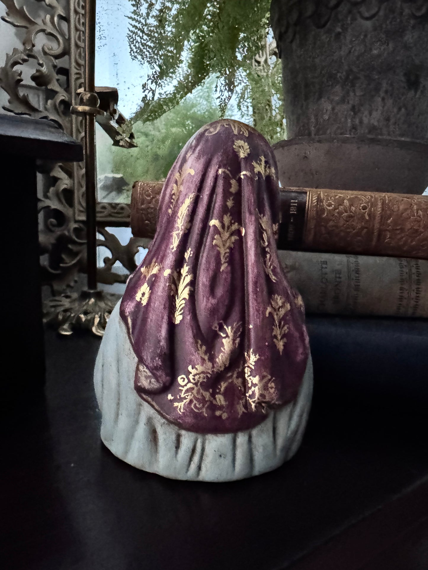 Hand Painted Ceramic Madonna & Child Bust | One of a Kind Old World Inspired Home Decor