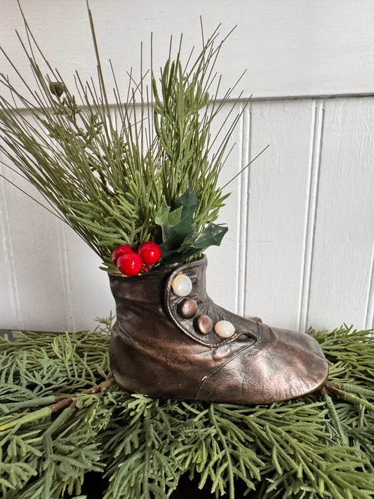 Painted Baby Shoe w/ Pearl Buttons