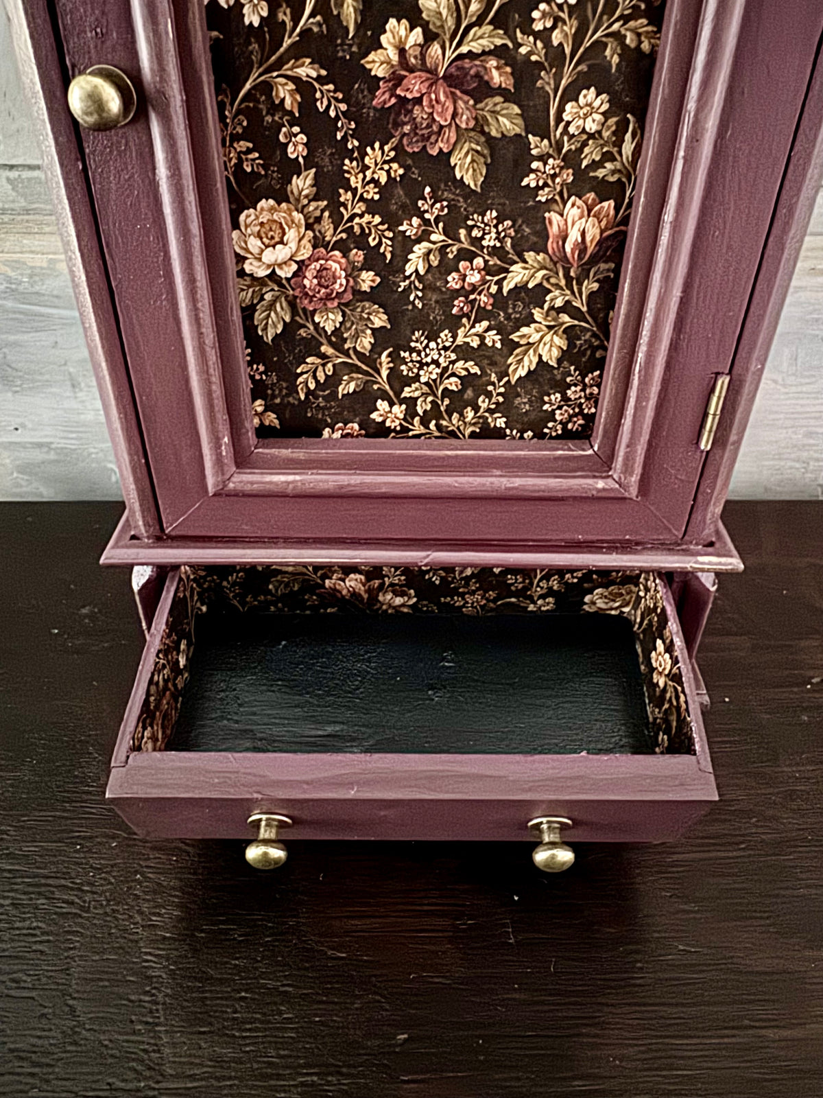 Dark Floral Keepsake Cabinet