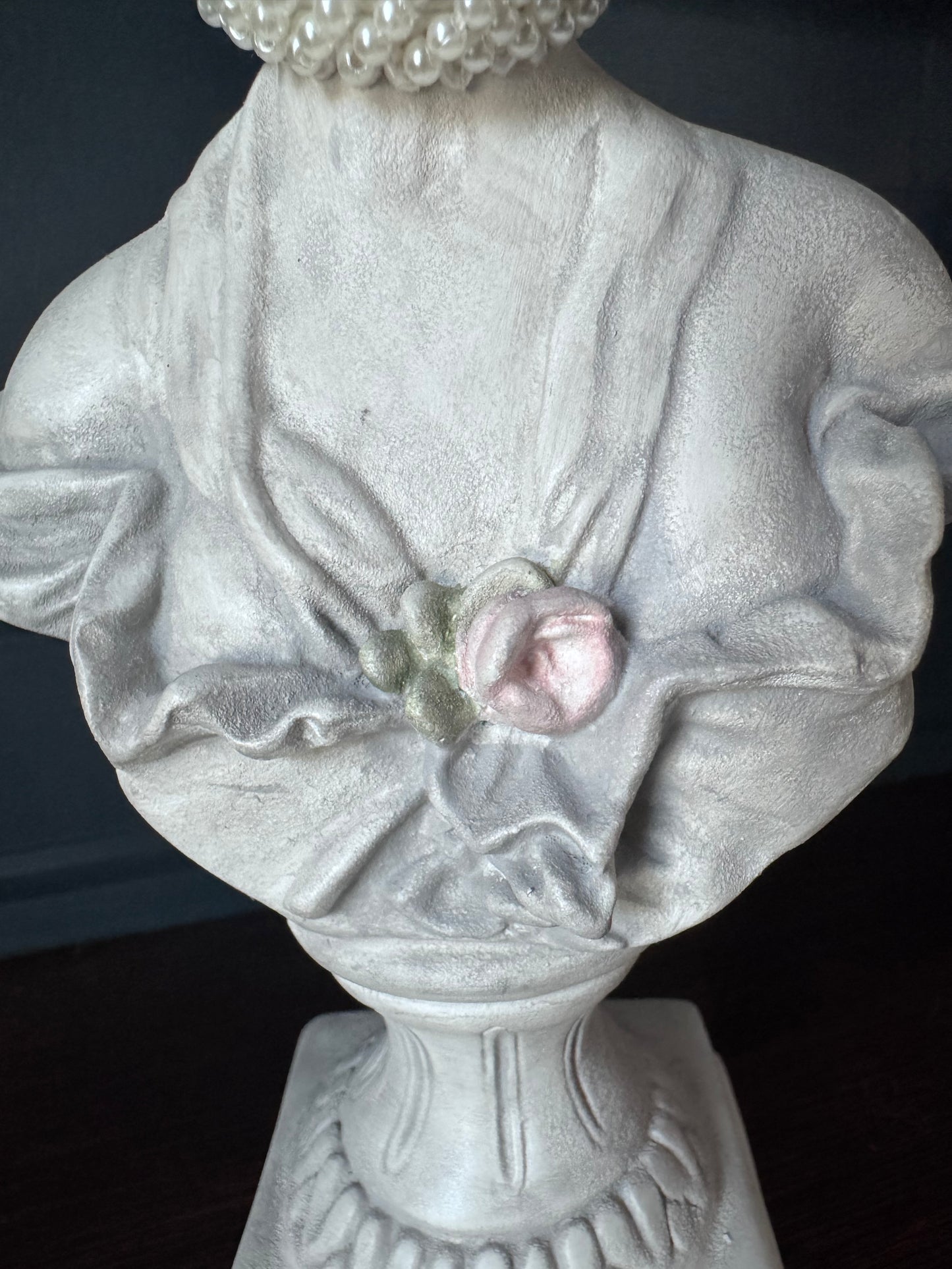 Hand-Finished Venus Masquerade Bust with Handmade Mask & Pearls