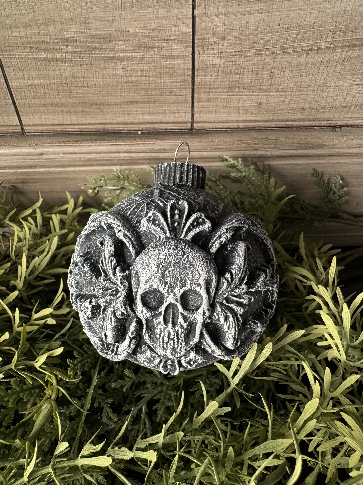 Black and White Skull Ornament