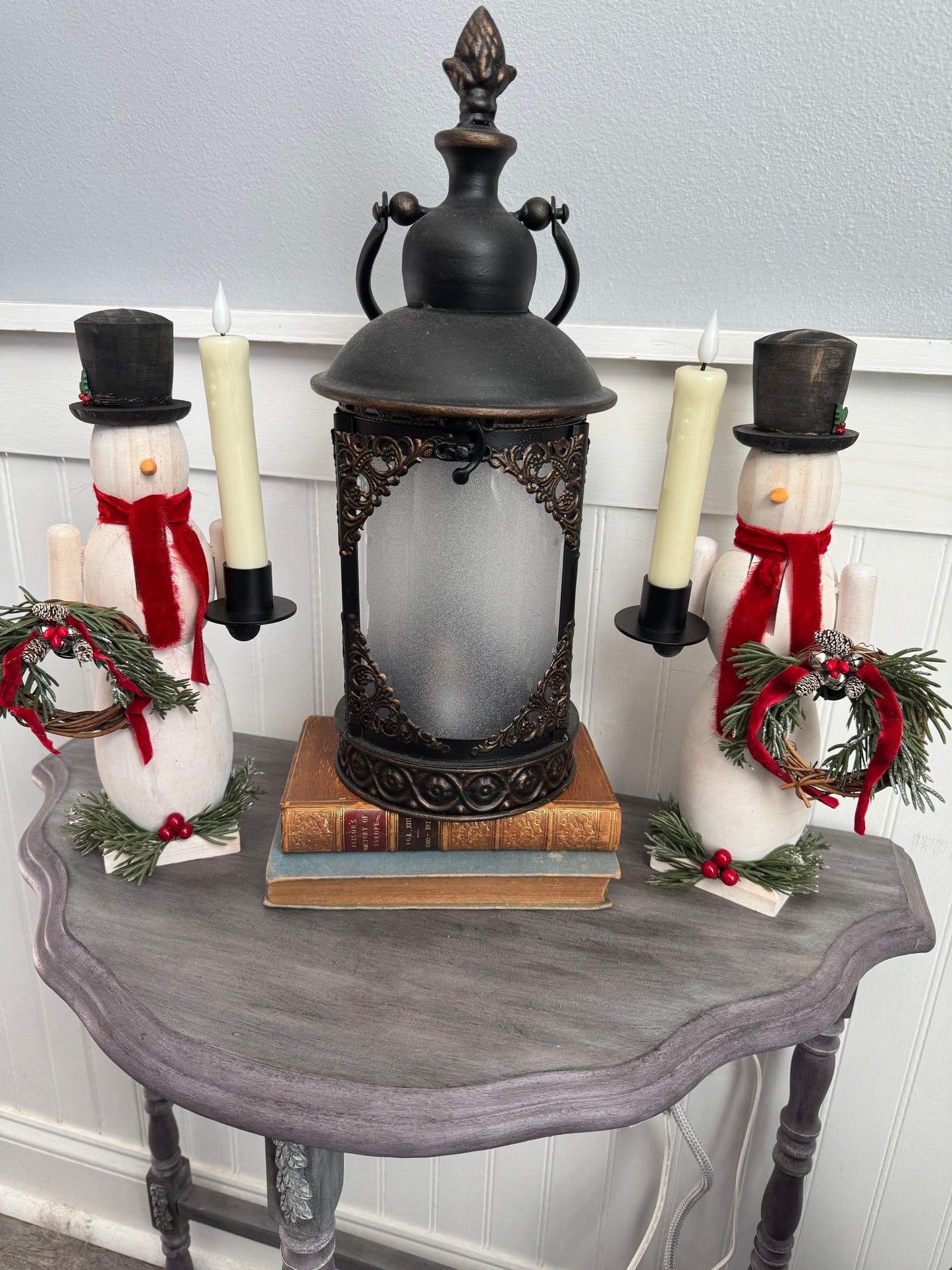 Snowman Nutcracker w/ Candle Holder