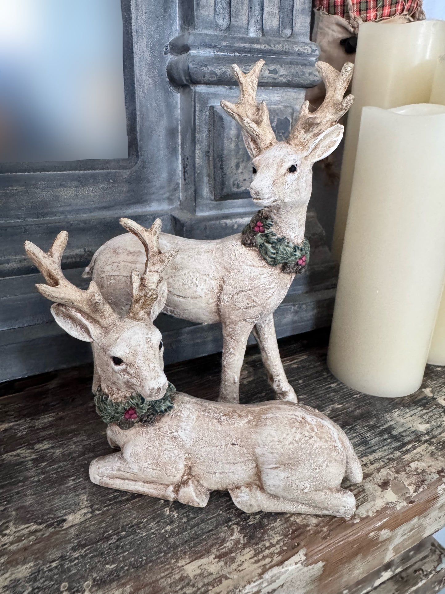 Hand-Painted Vintage-Inspired Reindeer Set