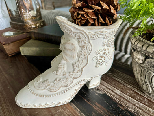 Hand Painted Porcelain Ankle Boot Planter