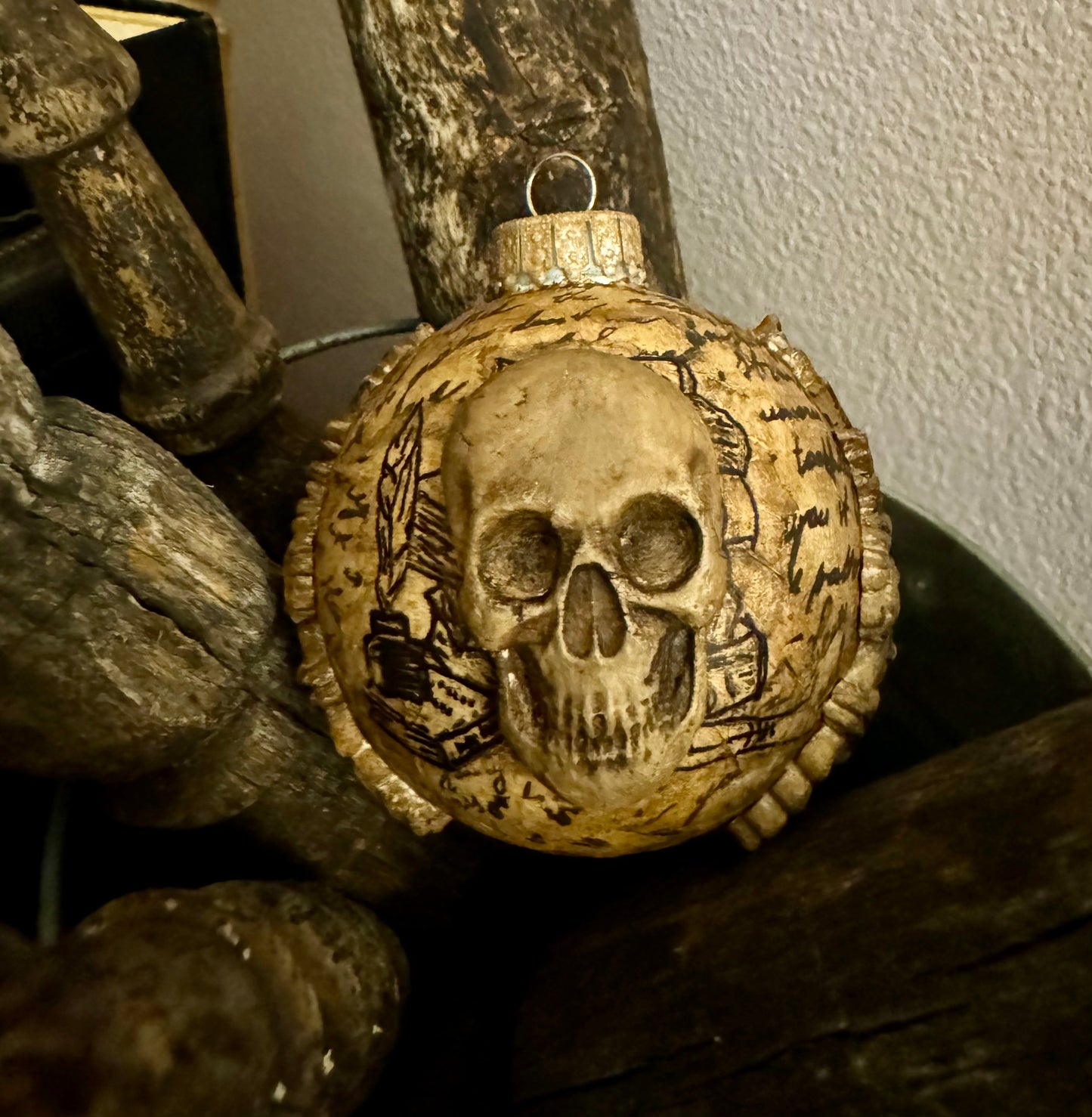 Skull Glass Ornament